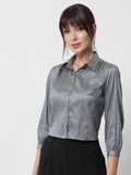 Silk Check Collar Shirt