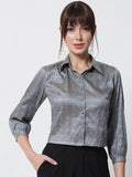 Silk Check Collar Shirt
