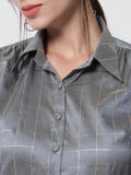 Silk Check Collar Shirt
