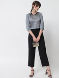 Silk Check Collar Shirt