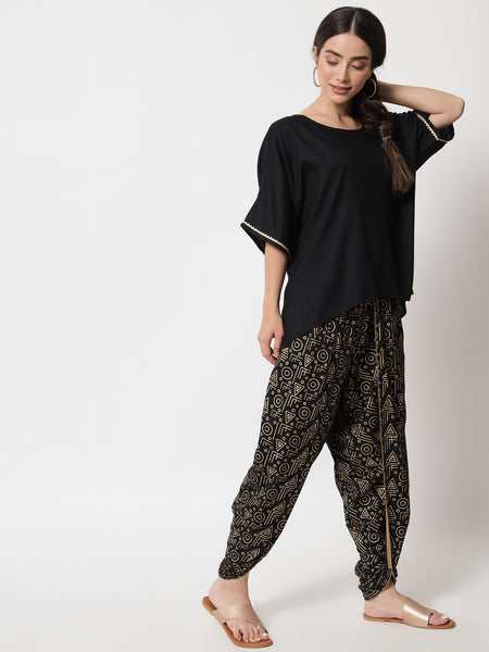 Viscose Hand Block Printed High-low Co-ord