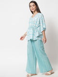 Cotton Gold Foil Printed Kaftan Co-Ord