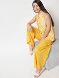 Cotton Gold Foil Printed Halter Co-Ord
