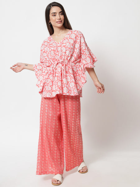 Cotton Gold Foil Printed Kaftan Co-Ord