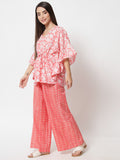 Cotton Gold Foil Printed Kaftan Co-Ord