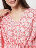 Cotton Gold Foil Printed Kaftan Co-Ord