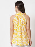 Cotton Gold Foil Printed Halter Top
