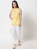 Cotton Gold Foil Printed Halter Top