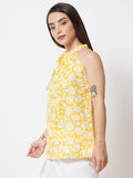 Cotton Gold Foil Printed Halter Top