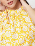 Cotton Gold Foil Printed Halter Top