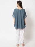 Cotton Hand Block Printed High-low Dhoti Co-ord