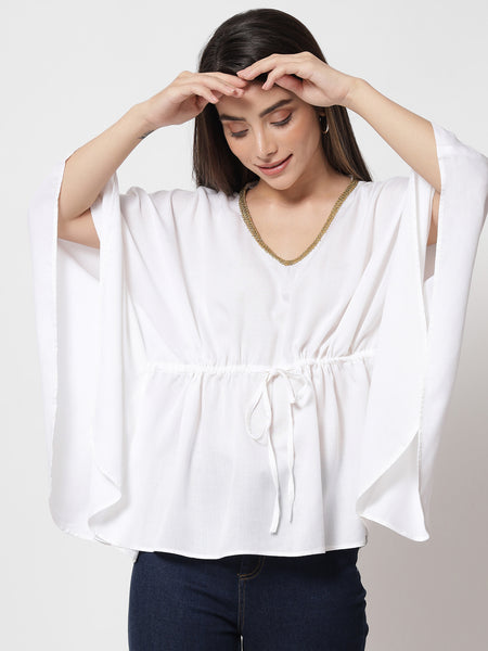 Viscose Embellished Kaftan Top