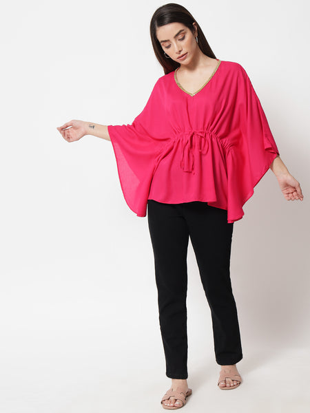 Viscose Embellished Kaftan Top