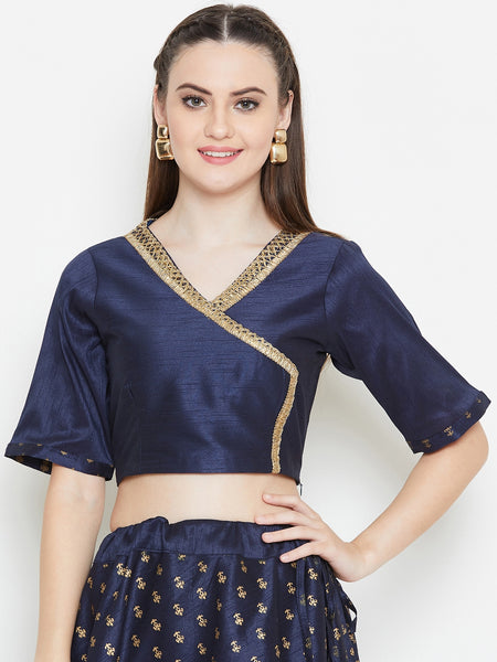 Dupion Block Printed Crop Top