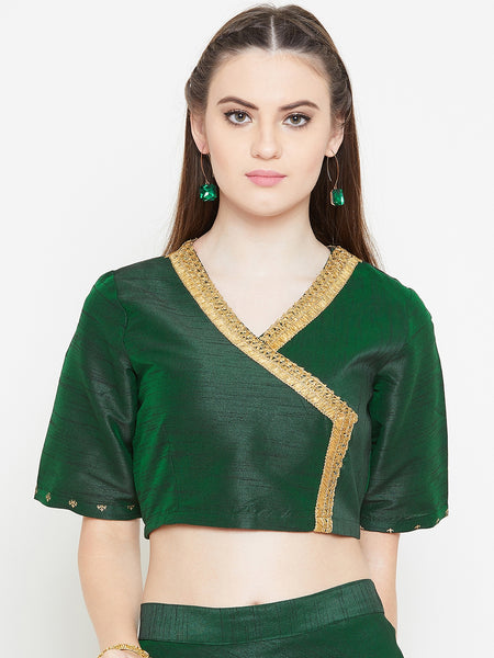 Dupion Block Printed Crop Top
