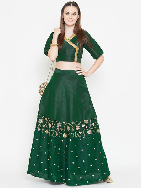 Dupion Block Printed Crop Top