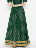 Dupion Block Printed Bias Skirt