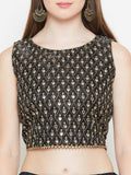 Dupion Embroidered Crop Top