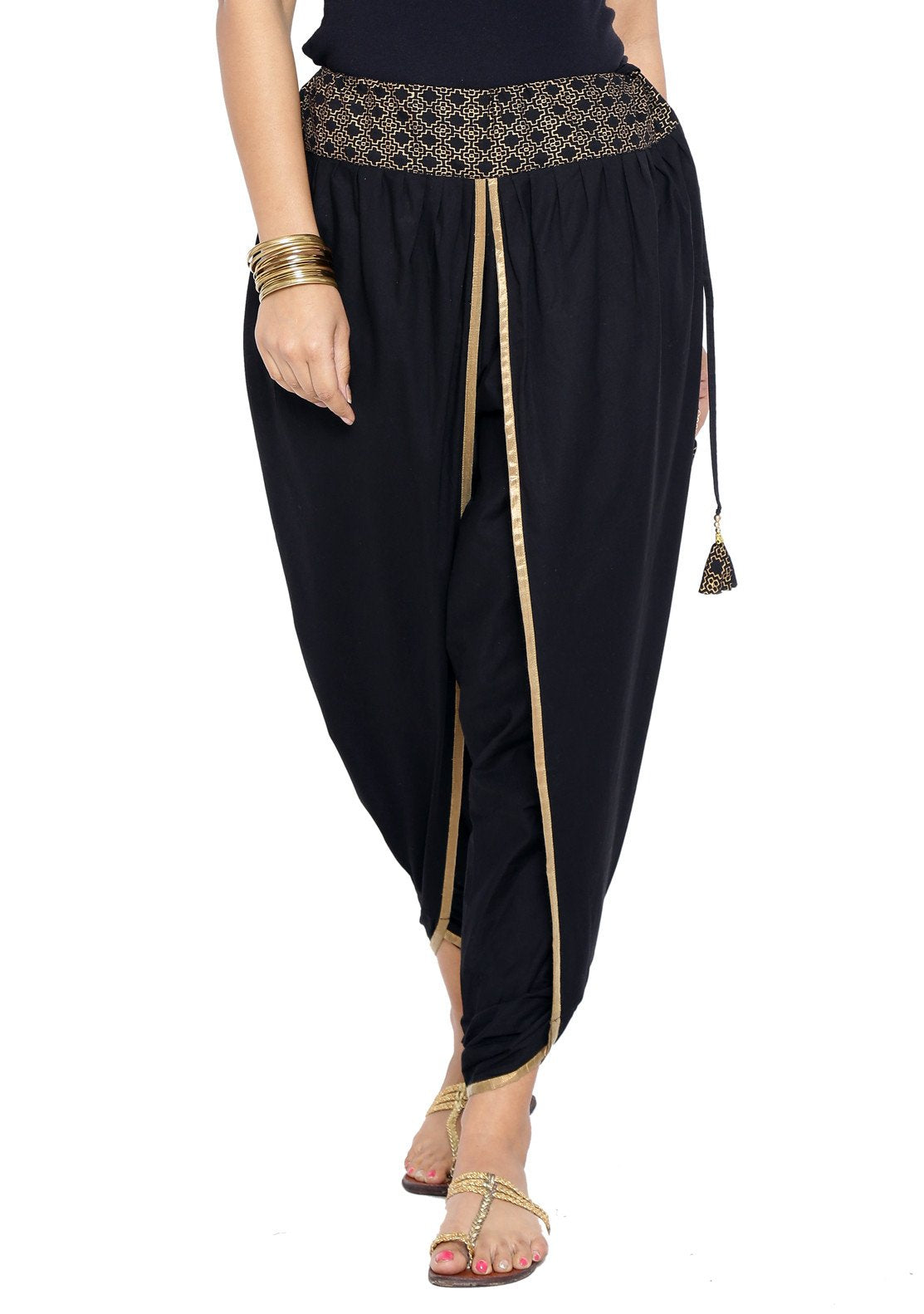 Buy Black Printed Dhoti Pants Online  W for Woman