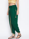 Cotton Viscose Hand Block Printed Embellished Dhoti