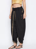 Cotton Viscose Hand Block Printed Embellished Dhoti