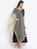 Net Mirrorwork Embellished Dupatta