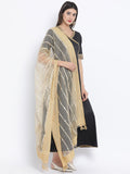 Organza Linear Foil Embroidered Dupatta