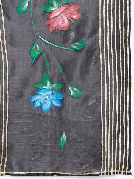 Organza Hand Painted Embellished Dupatta