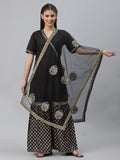 Net Mirrorwork Embellished Dupatta