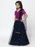 Net Sequins Embroidered Koti Lehenga Set With Dupatta