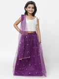 Net Sequins Embroidered Tie-up Lehenga Set With Dupatta