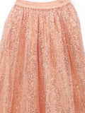 Net Sequins Embroidered Gathered Skirt