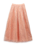 Net Sequins Embroidered Gathered Skirt