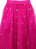 Net Sequins Embroidered Gathered Skirt