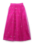 Net Sequins Embroidered Gathered Skirt