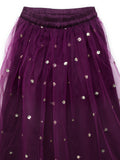 Net Sequins Embroidered Gathered Skirt