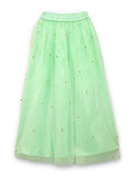 Net Pearl Embroidered Gathered Skirt