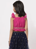 Georgette Embellished Ruffle Crop Top