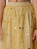 Net Polka Foil Printed Gathered Skirt