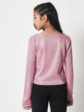 Shimmer Square Neck Solid Top