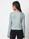 Shimmer Square Neck Solid Top