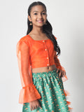 Organza Button Down Top