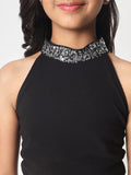 Knitted Halter Embellished Top