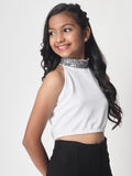 Knitted Halter Embellished Top