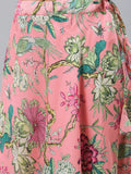 Satin Floral Printed Bias Skirt