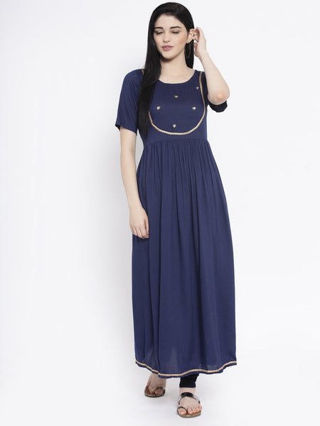 Viscose Sequin Embroidered Maxi Kurta