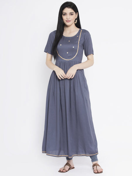 Viscose Sequin Embroidered Maxi Kurta