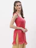 Georgette Mirror-work Embroidered Kurti