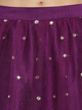 Net Sequins Embroidered Gathered Lehenga Set