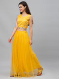 Net Gathered Lehenga Set